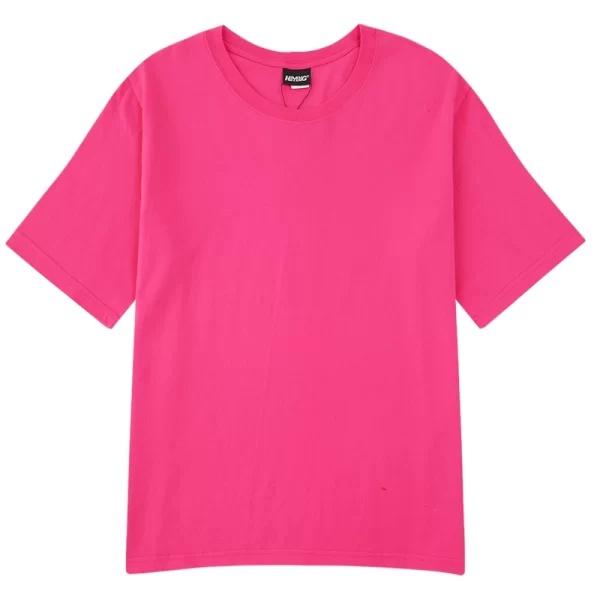 T - shirt coton à manches courtes hommes femmes base couleur unie - Image 5